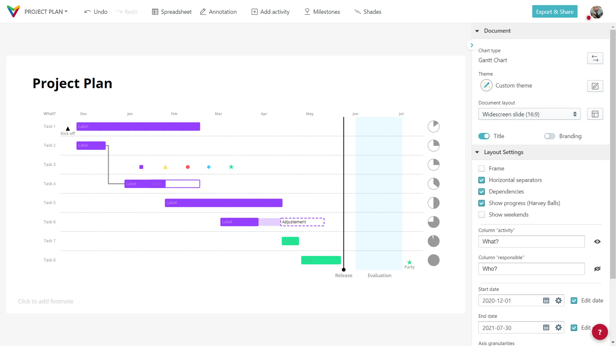 Gantt-Diagramm Screenshot