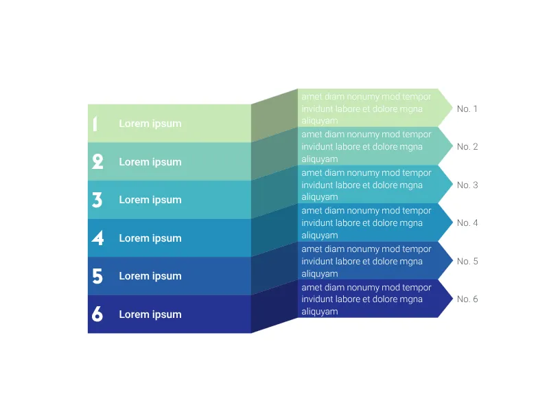 Long Process Diagram alternative: Ribbon List