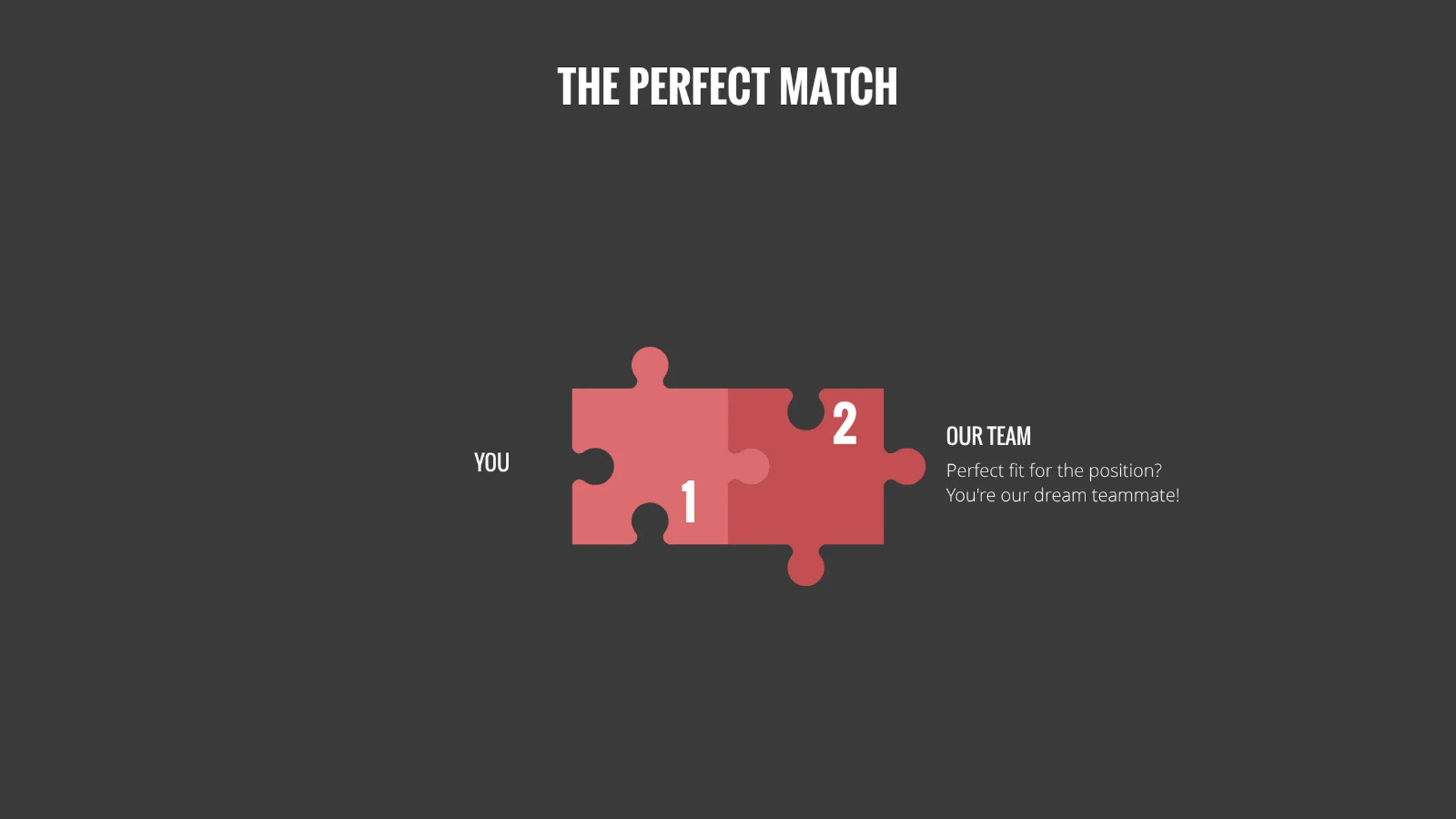 Puzzlediagramm-Beispiel: THE PERFECT MATCH