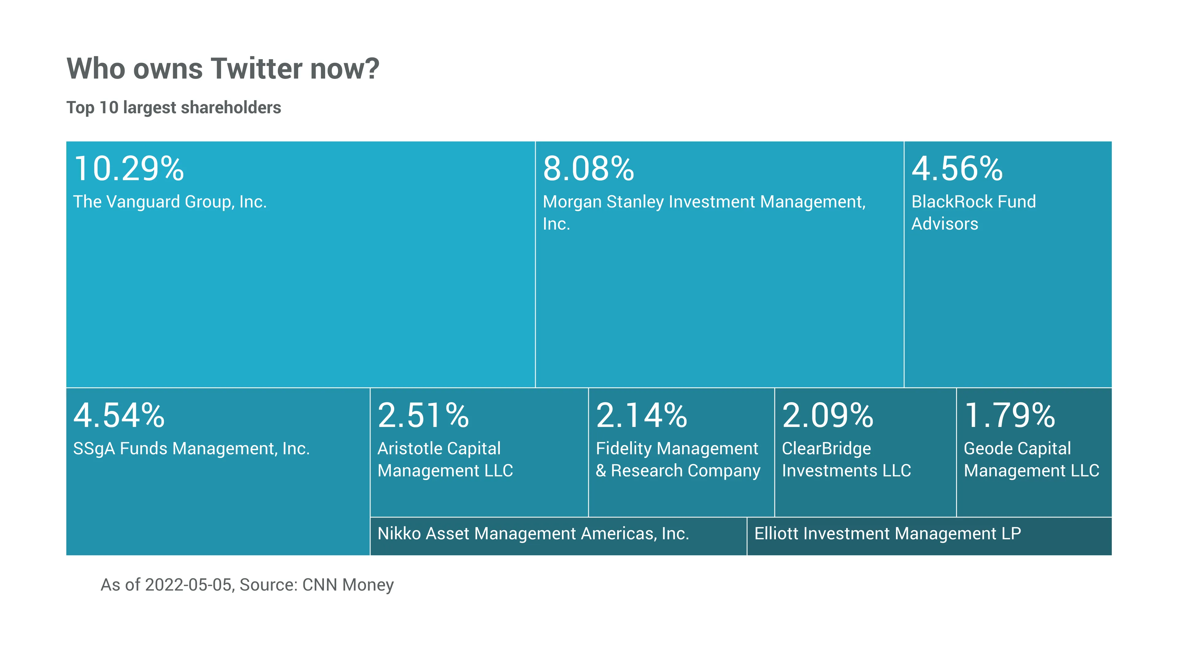 Treemap example: Who owns Twitter now?